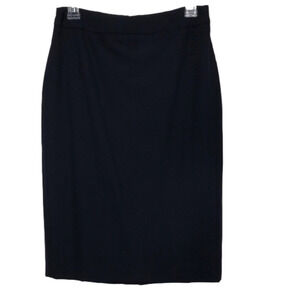 LANDS’ END - Classic Navy Blue Fully Lined Straight Midi Pencil Skirt - Size 2